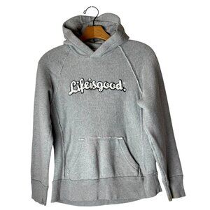 Life Is Good‎ Sweatshirt Boys Large Gray Embroidered Logo Hoodie Athleisure